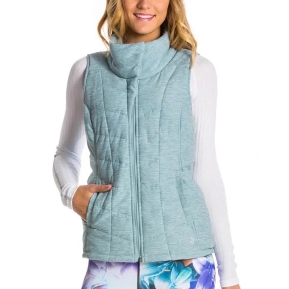 The North Face Pseudio Blue Zip Up Mock Neck Quilted Insulated Vest Women’s M